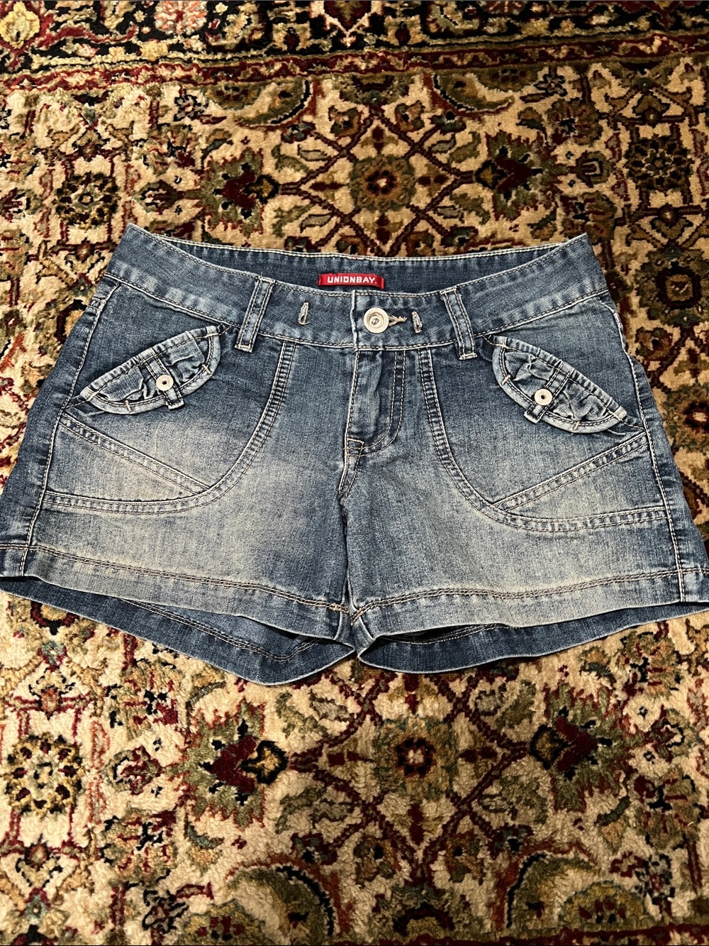 UNIONBAY Womens Faded Blue Denim Jean Shorts